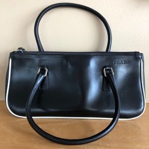 Prada bowler style handbag. Leather.
